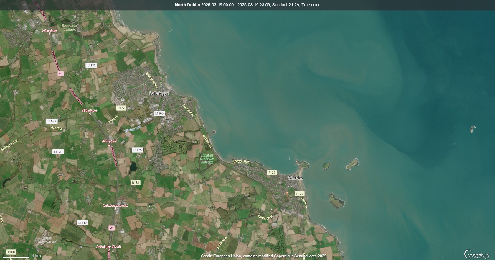 North-Dublin Crystal clear views of Ireland's east coast from space
