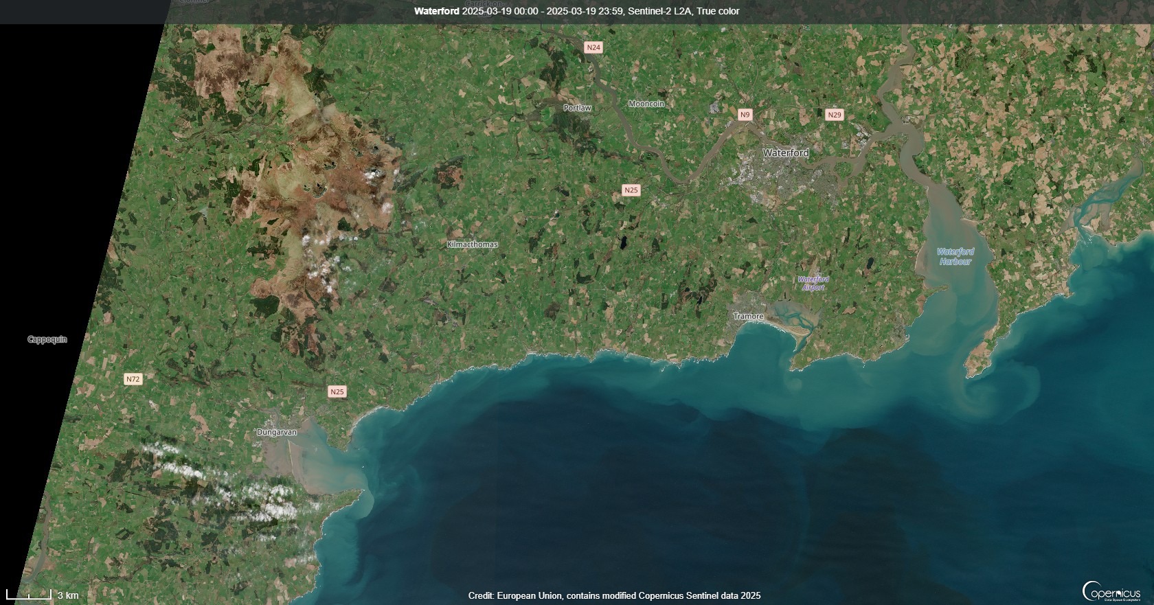 Waterford-from-space Crystal clear views of Ireland's east coast from space