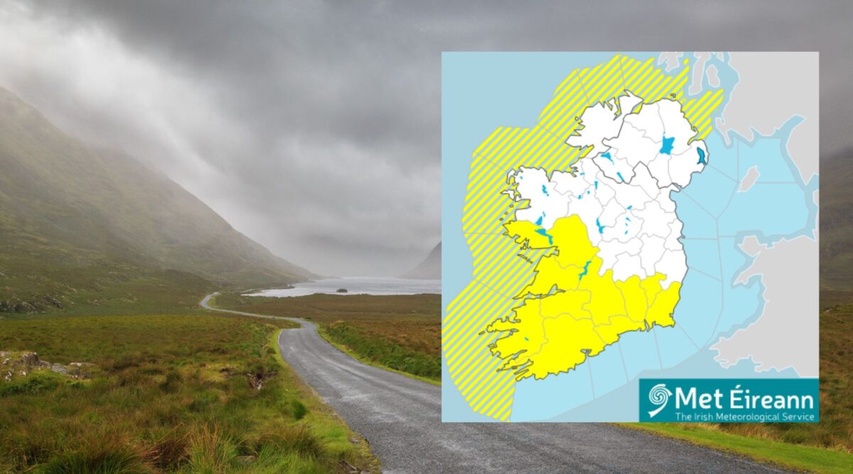 WeathEire-Rainfall-Warning-1200x667 Ten counties placed under Status Yellow rainfall warning