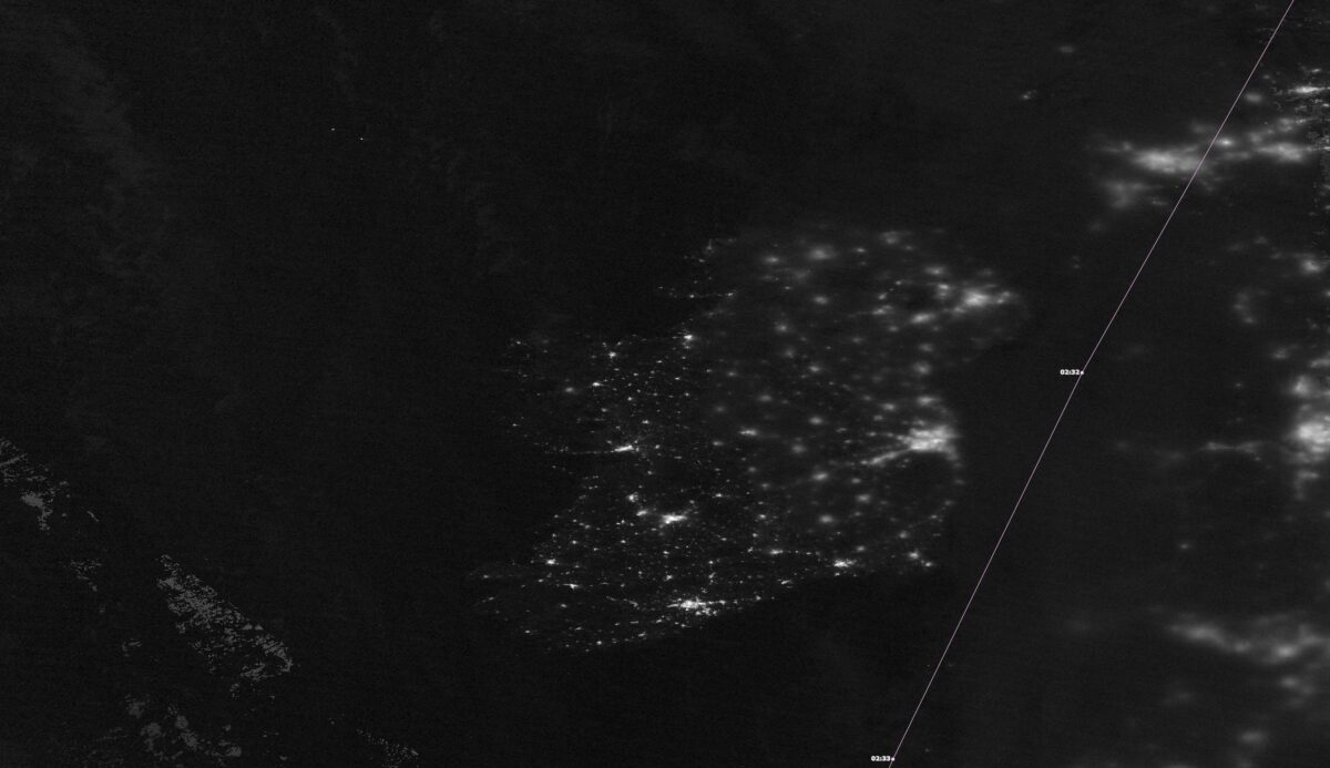 Ireland_at_night-1200x693 Rainy spell ends as dry weather takes hold