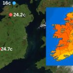 With a top temperature of 24.7c at Shannon, County Clare, on Saturday, the west of Ireland was one of the hottest spots in Europe away from Spain, southern Greece and Turkey.