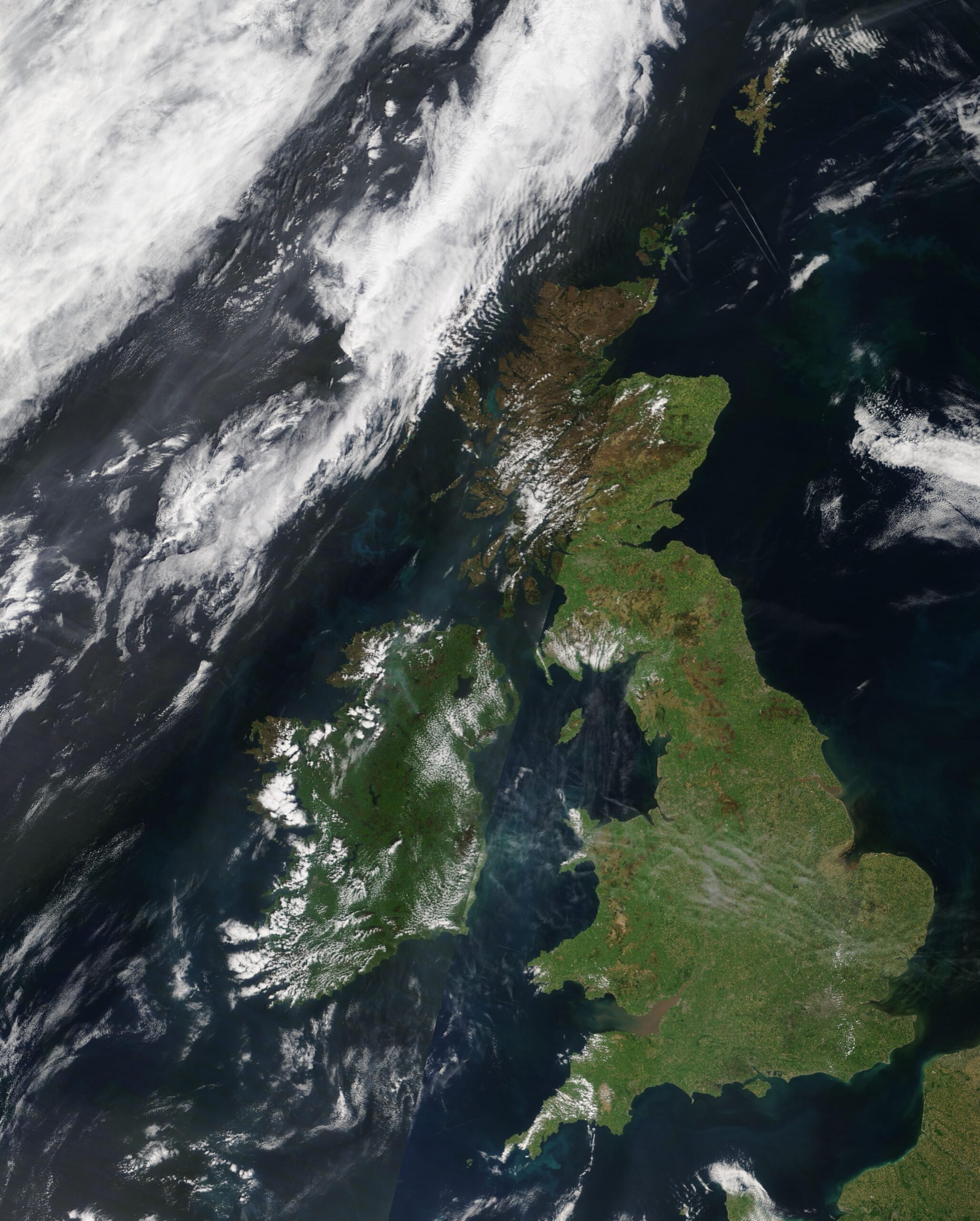 Ireland and Britain as seen from space at midday on Friday.