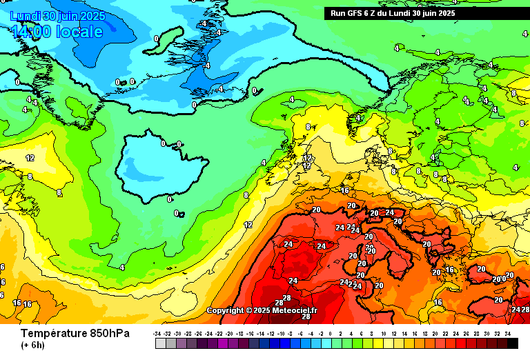 Why Ireland Is Missing Out on Europe’s Heatwave 27 Upper air temperatures. Credit Meteociel