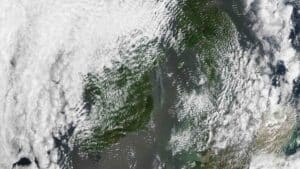 Ireland from space sunny