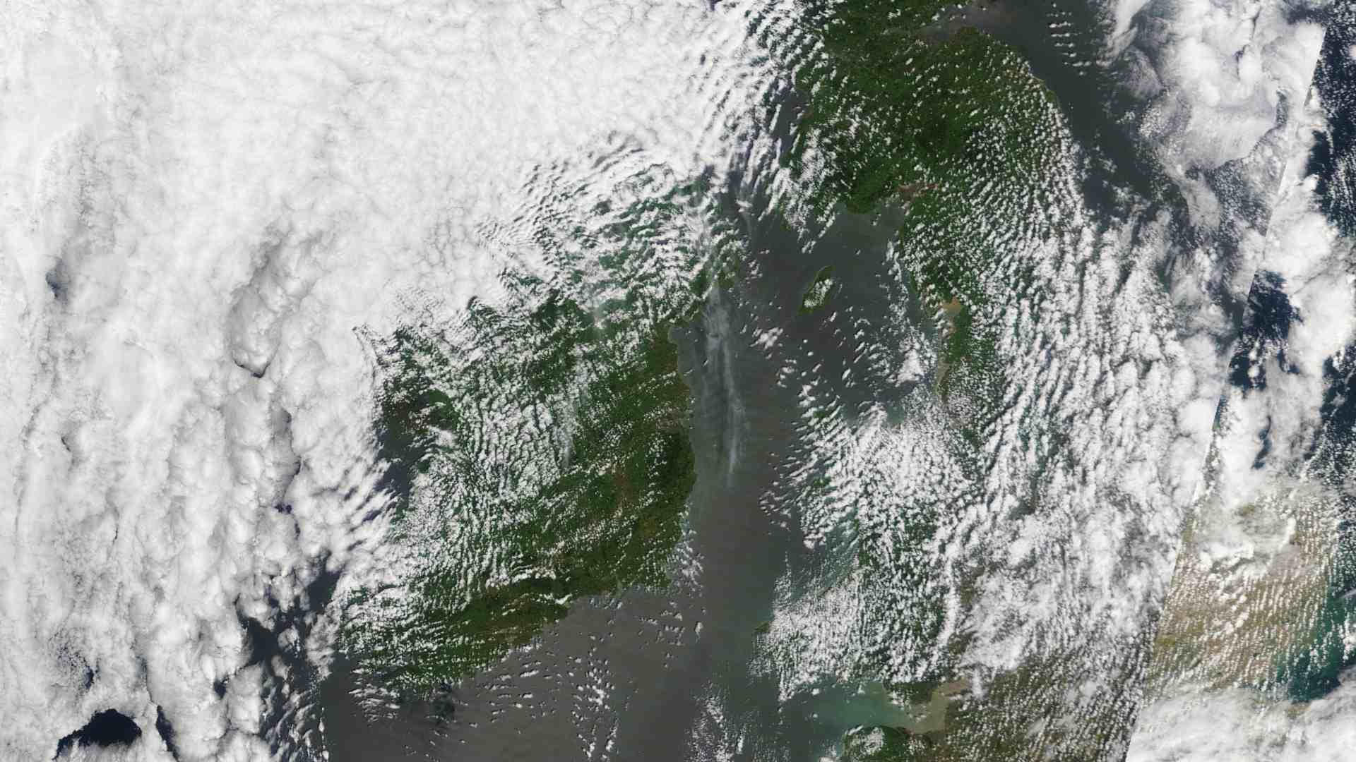 Ireland from space sunny