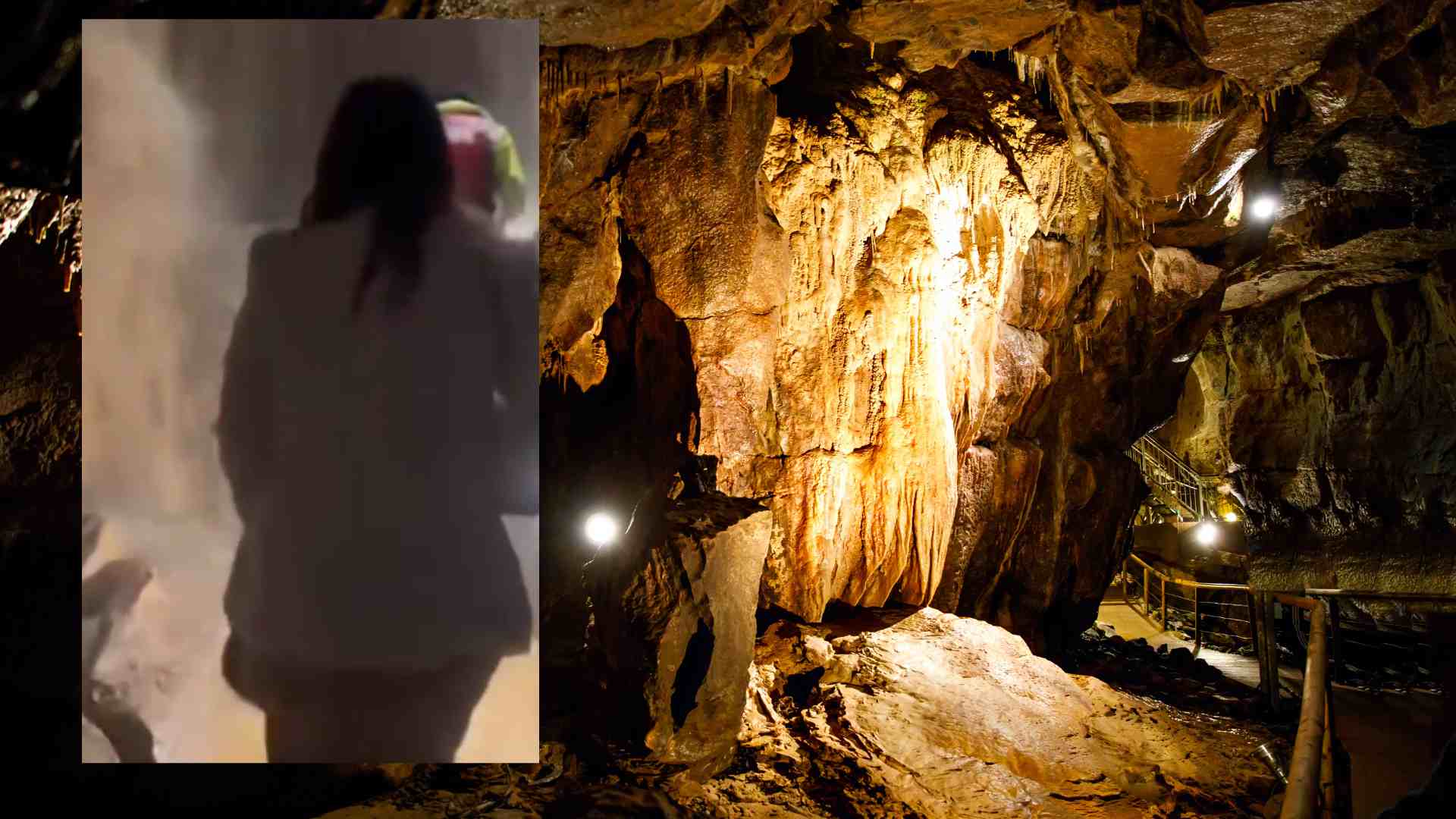 Visitors evacuating the Marble Arch Caves in County Fermanagh.