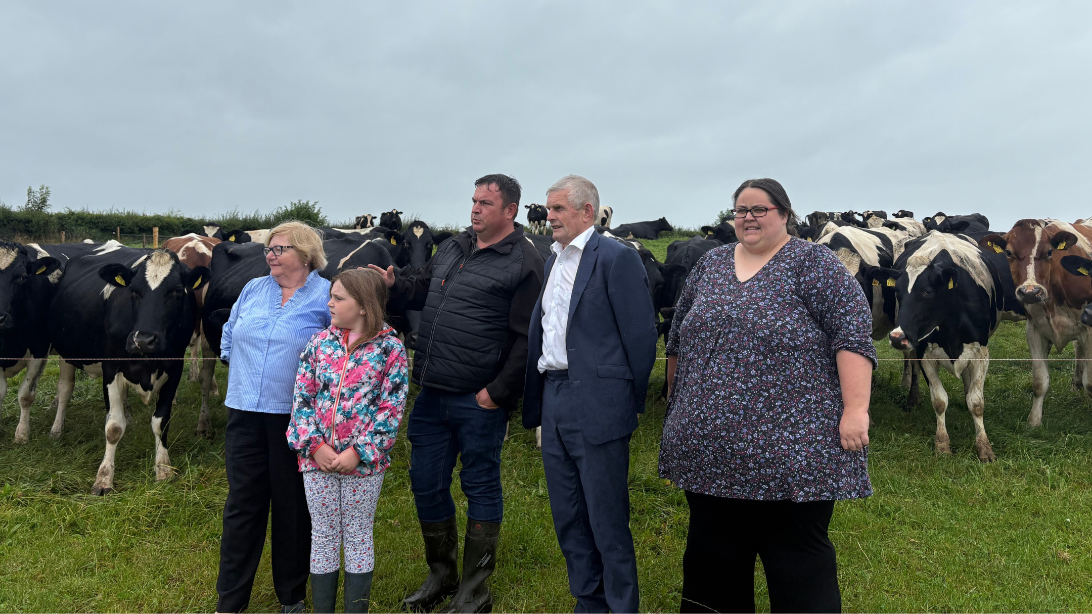 Geraldine Gregan; Aoibhinn O'Dwyer; Micheál O'Dwyer, Chair of Clare ICMSA; Joe Cooney TD; and Catríona Power, Clare Macra Na Feirme.