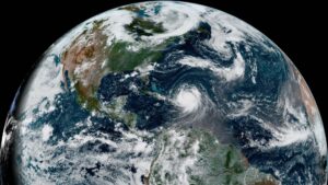 Hurricane Erin on Sunday afternoon. Credit NOAA