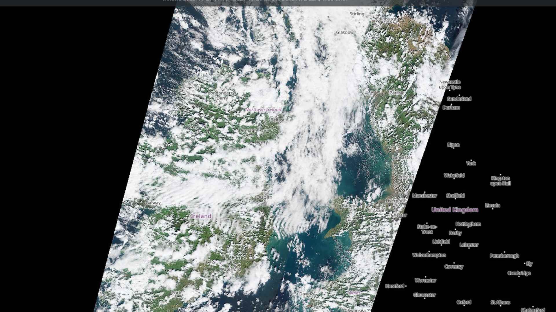 Ireland from space on Friday, 29 August