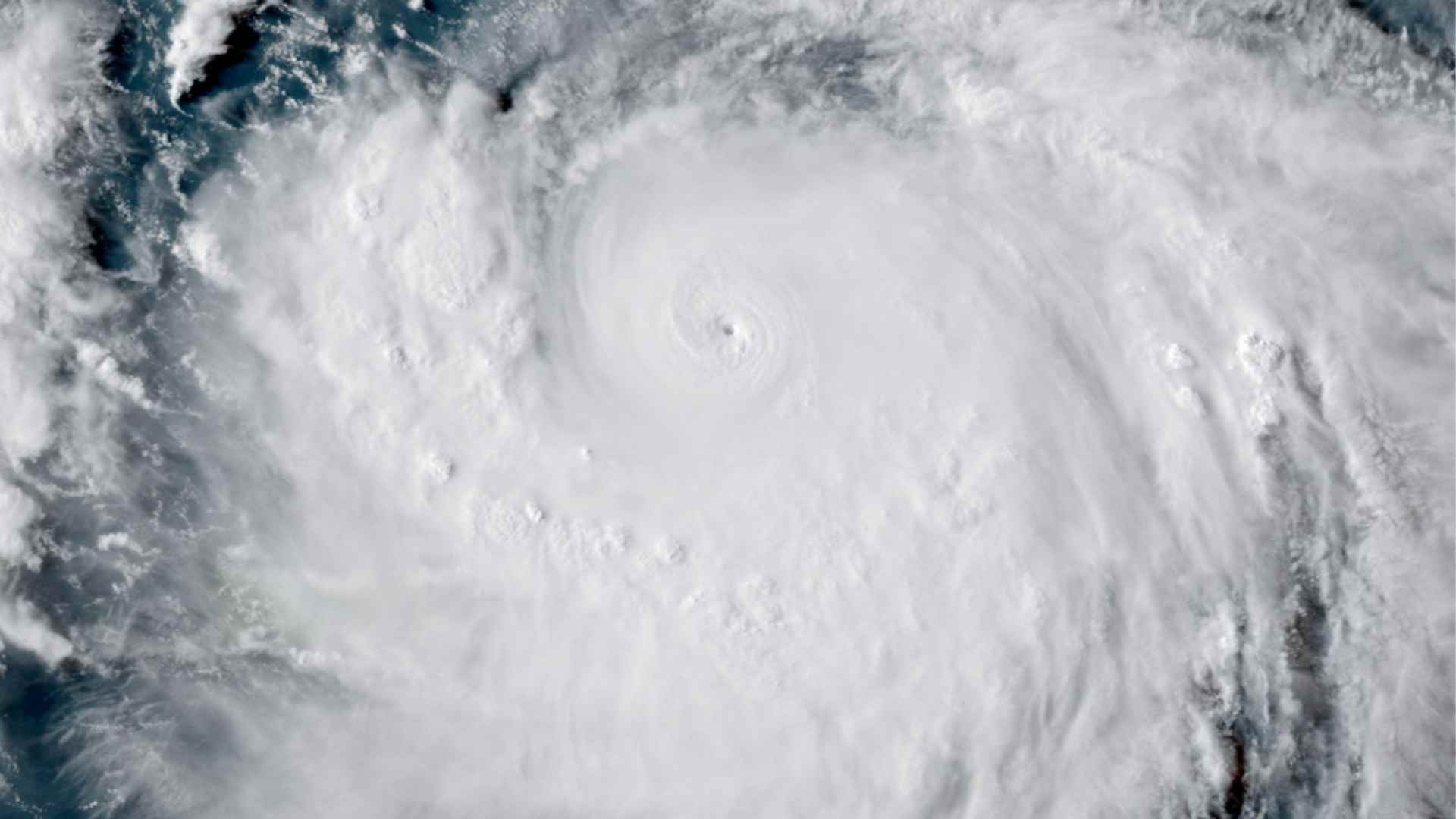 The eye of Hurricane Erin on Saturday evening
