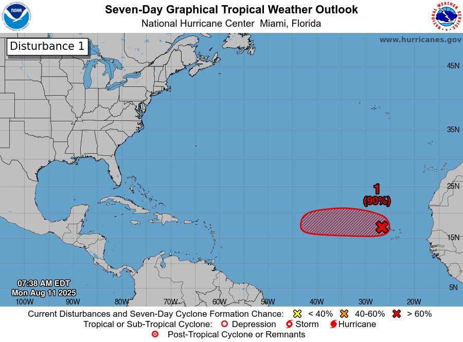 Topical-Disturbance Tropical Storm Threat Gathers in Atlantic