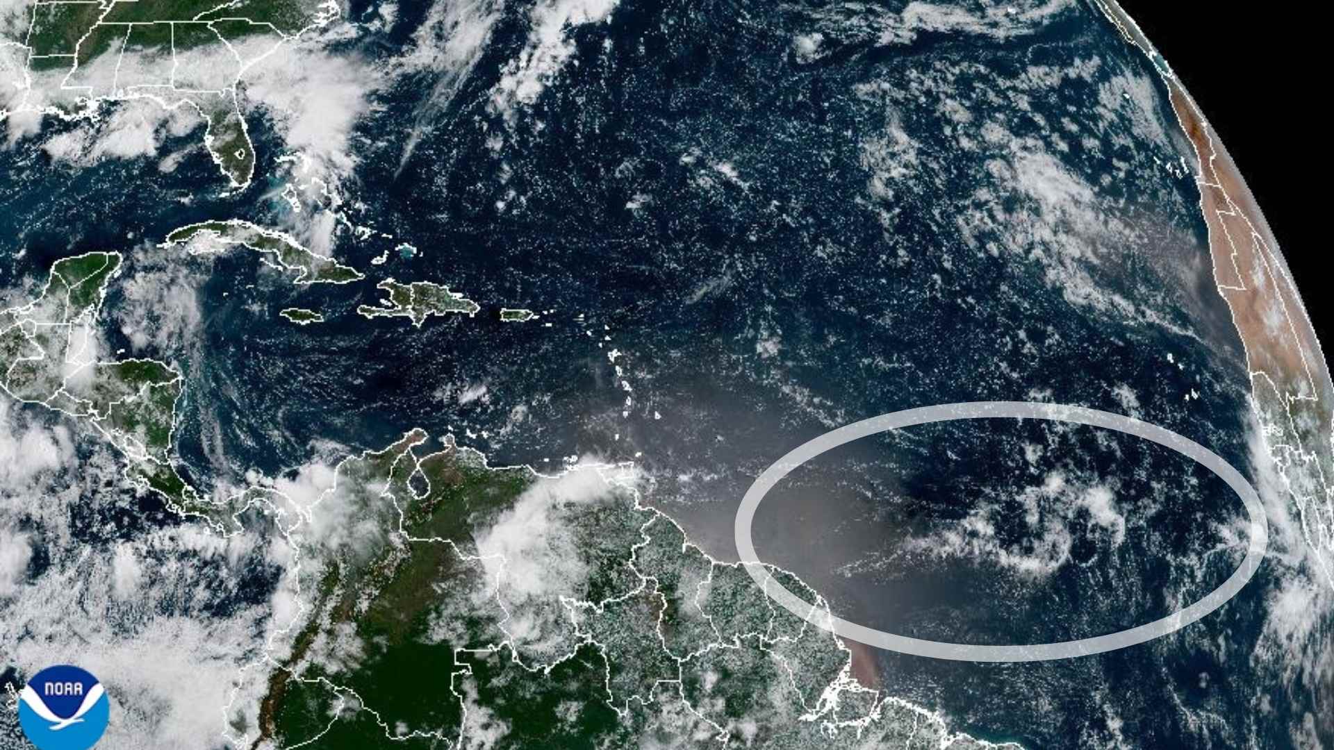 Tropical Wave on Saturday. Credit NOAA
