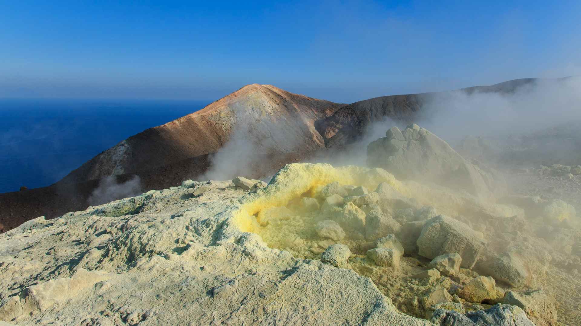 Vulcano volcano in Sicily, Italy