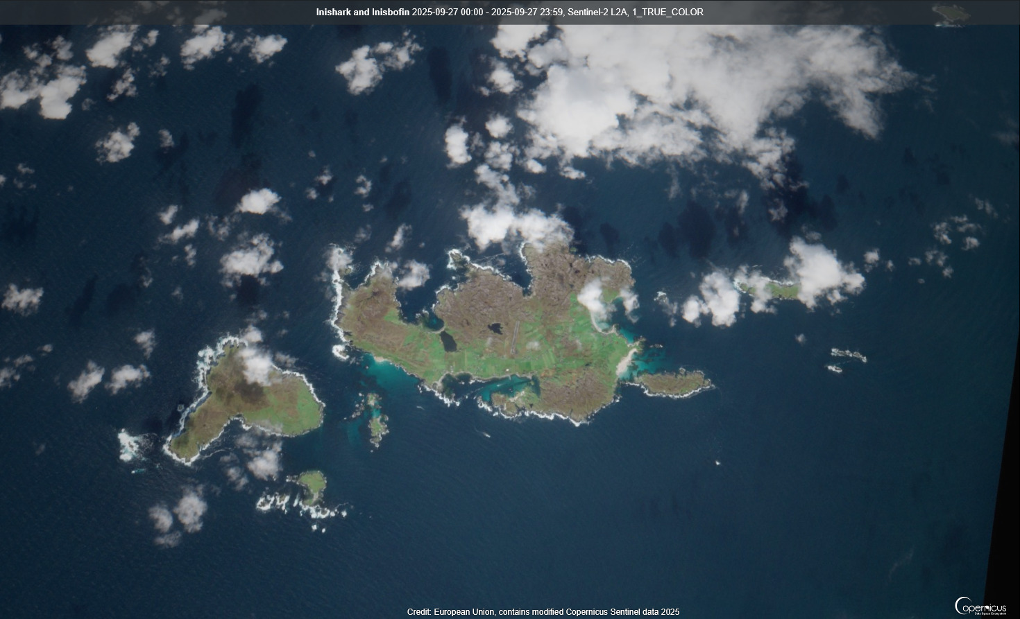 Inishark and Inisbofin. Credit Copernicus