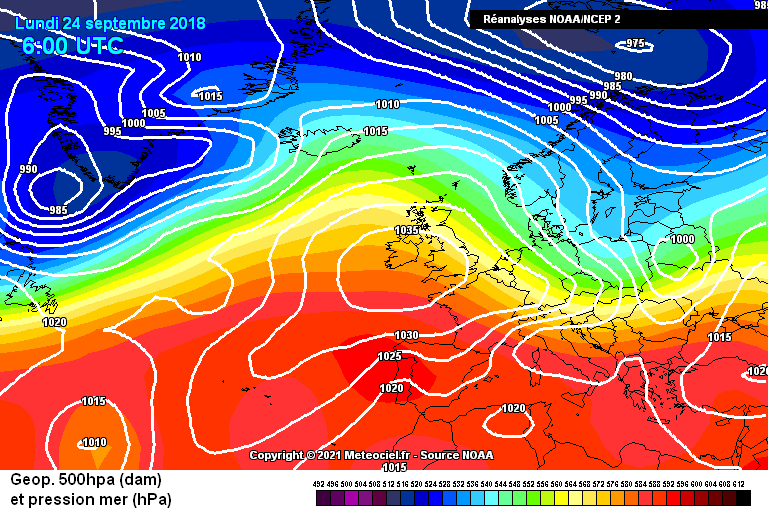 A pressure chart for Ireland on 24 September, 2018. Credit Meteociel