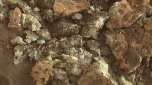Close-Up of Sulfur Crystals on Mars