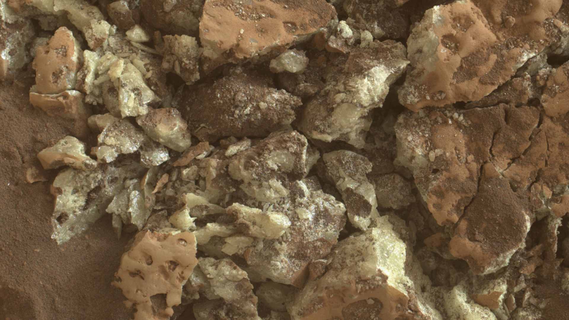 Close-Up of Sulfur Crystals on Mars