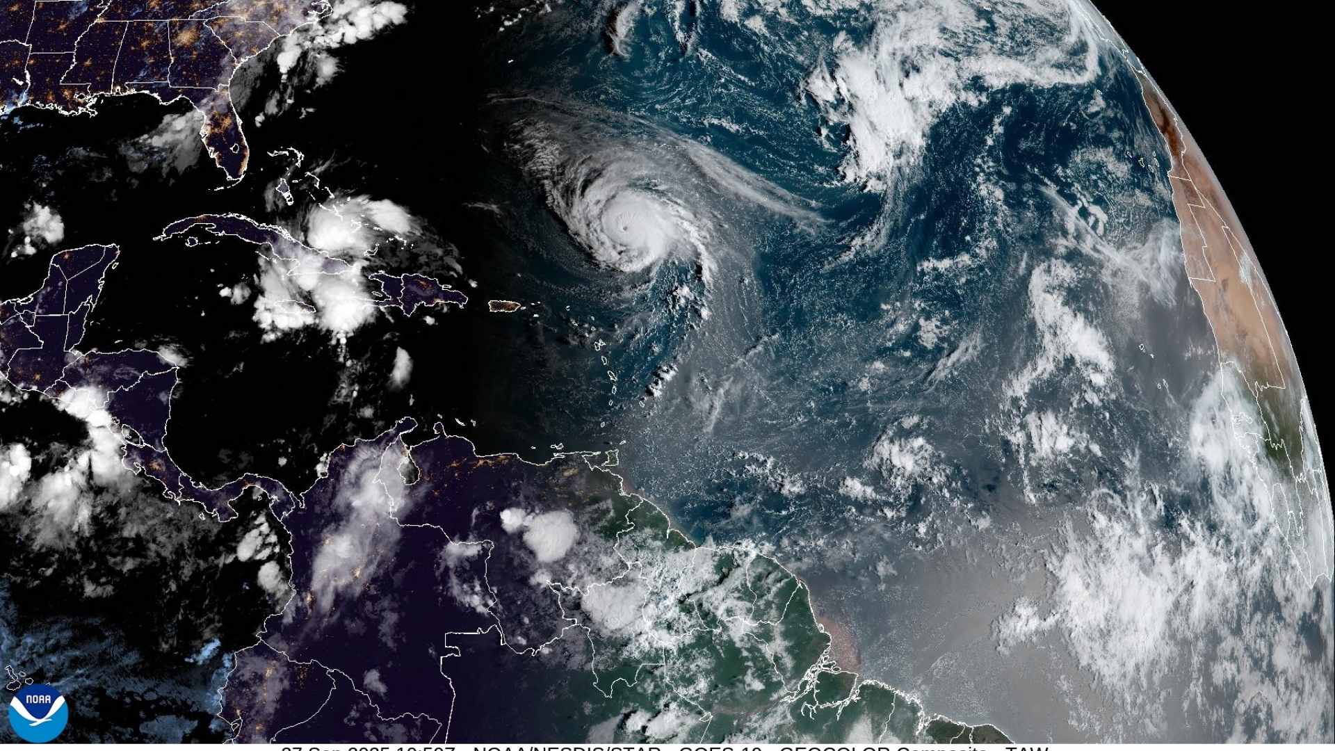 Hurricane Humberto on Saturday morning. Credit NOAA