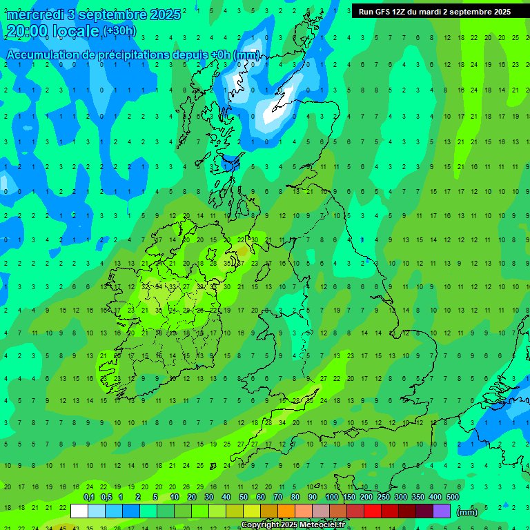 Rainfall-totals Rain Lingers Across Ireland Into Wednesday