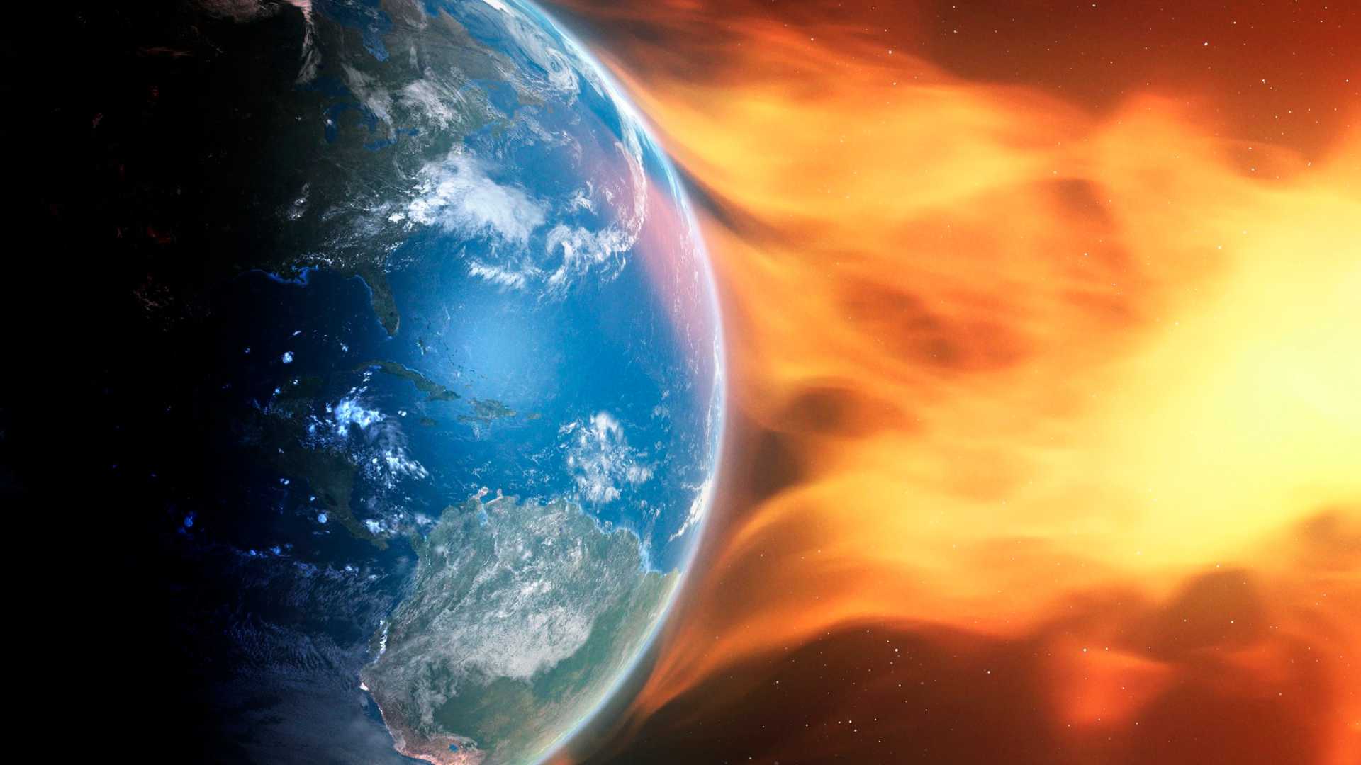 Solar storm space weather