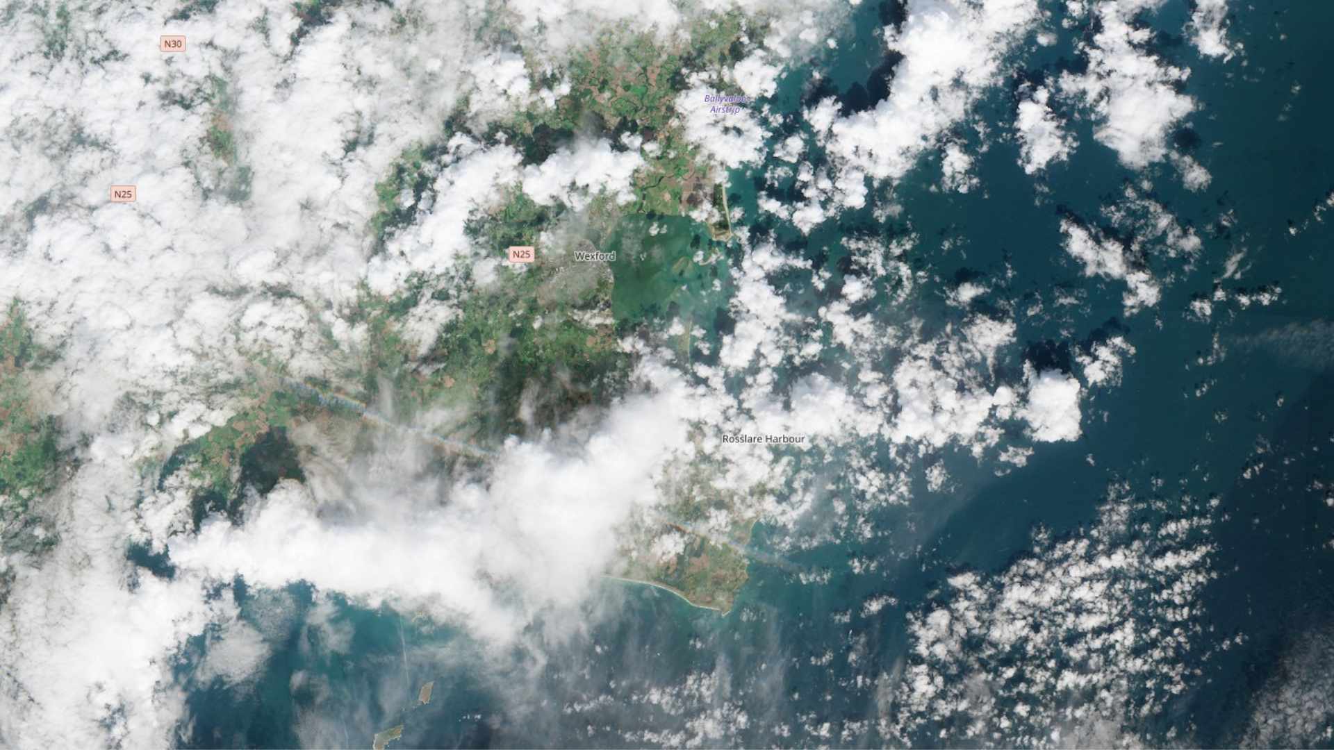 Wexford from space on Wednesday, 3 September. Credit Copernicus
