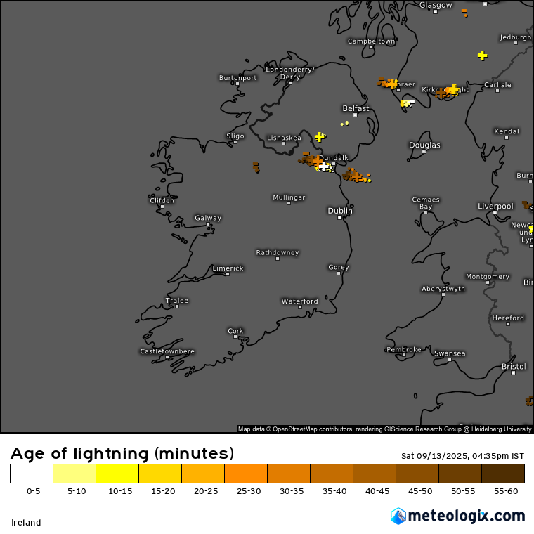 lightning-1 Lightning strikes recorded across north Leinster and south Ulster