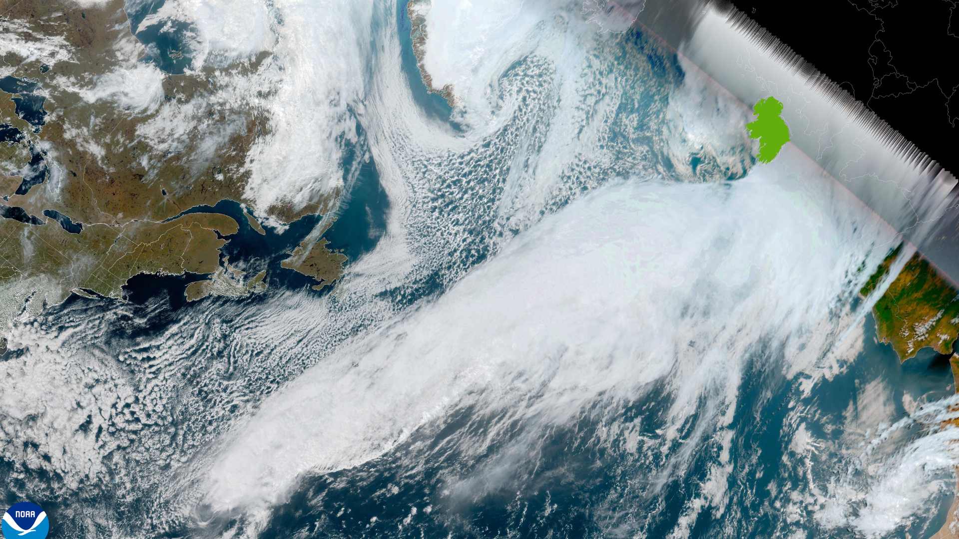 An atmospheric river over the Atalntic. Credit NOAA
