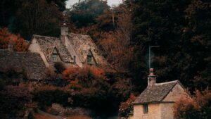 Autumnal scene in Bibury, England