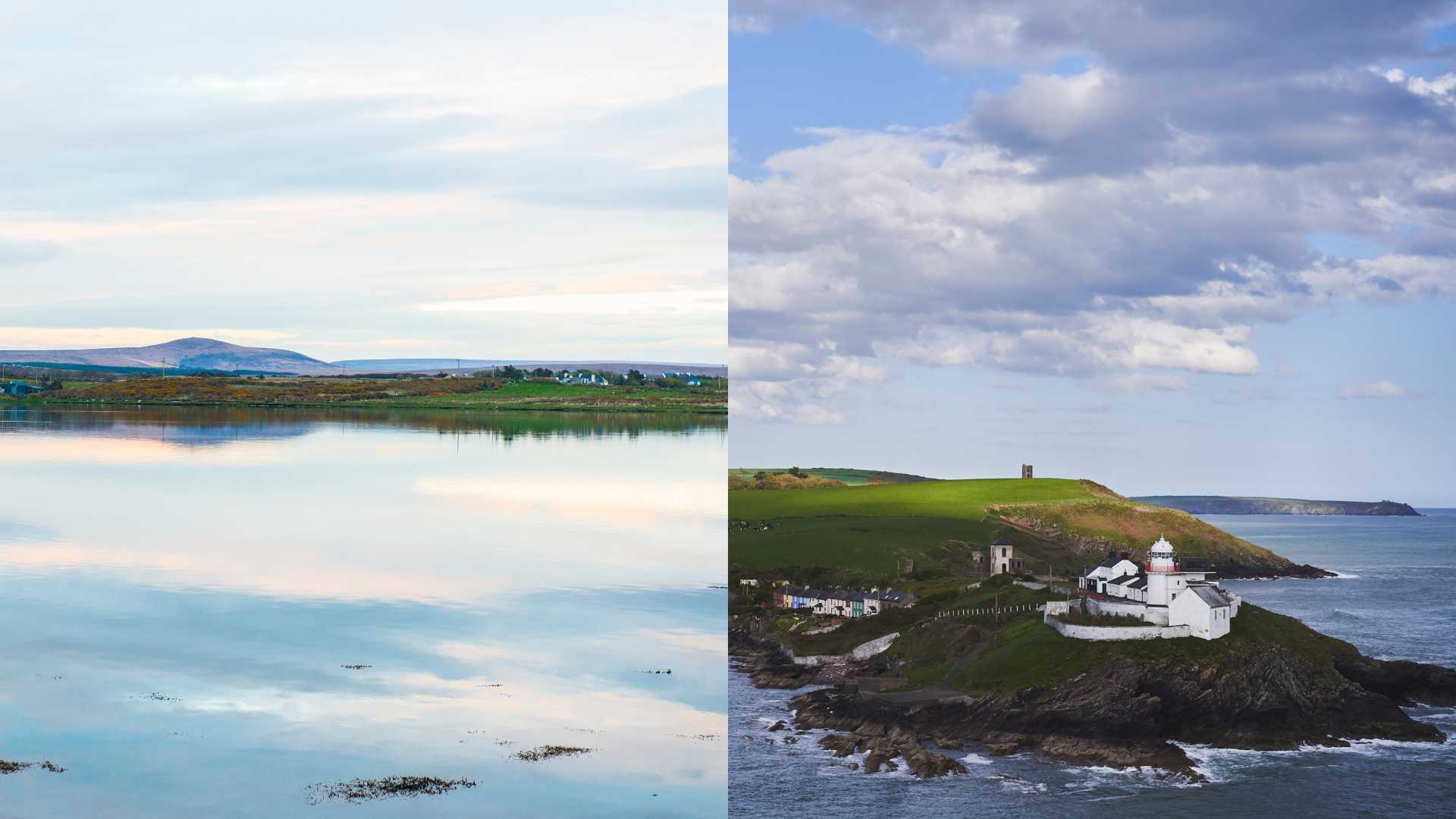 Belmullet, Co Mayo (left) and Roches Point, Co Cork (right)
