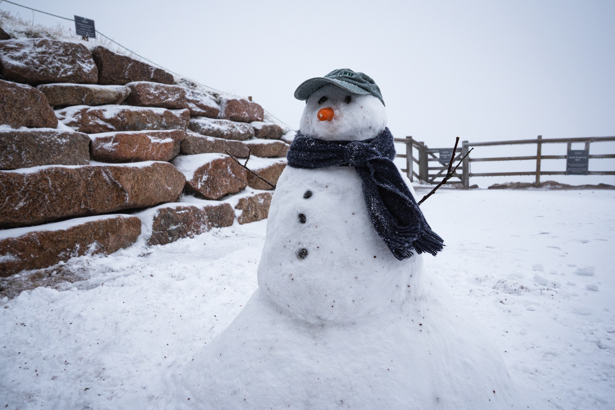 Scotland’s Summits Welcome First Snow of Season 15 A snowman at Cairngorm Mountain Resort in Scotland. Credit Cairngorm Mountain Resort Facebook