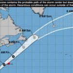 Ireland to remain unsettled as remnants of Hurricane Melissa pass to the north 1 Forecast track of Hurricane Melissa
