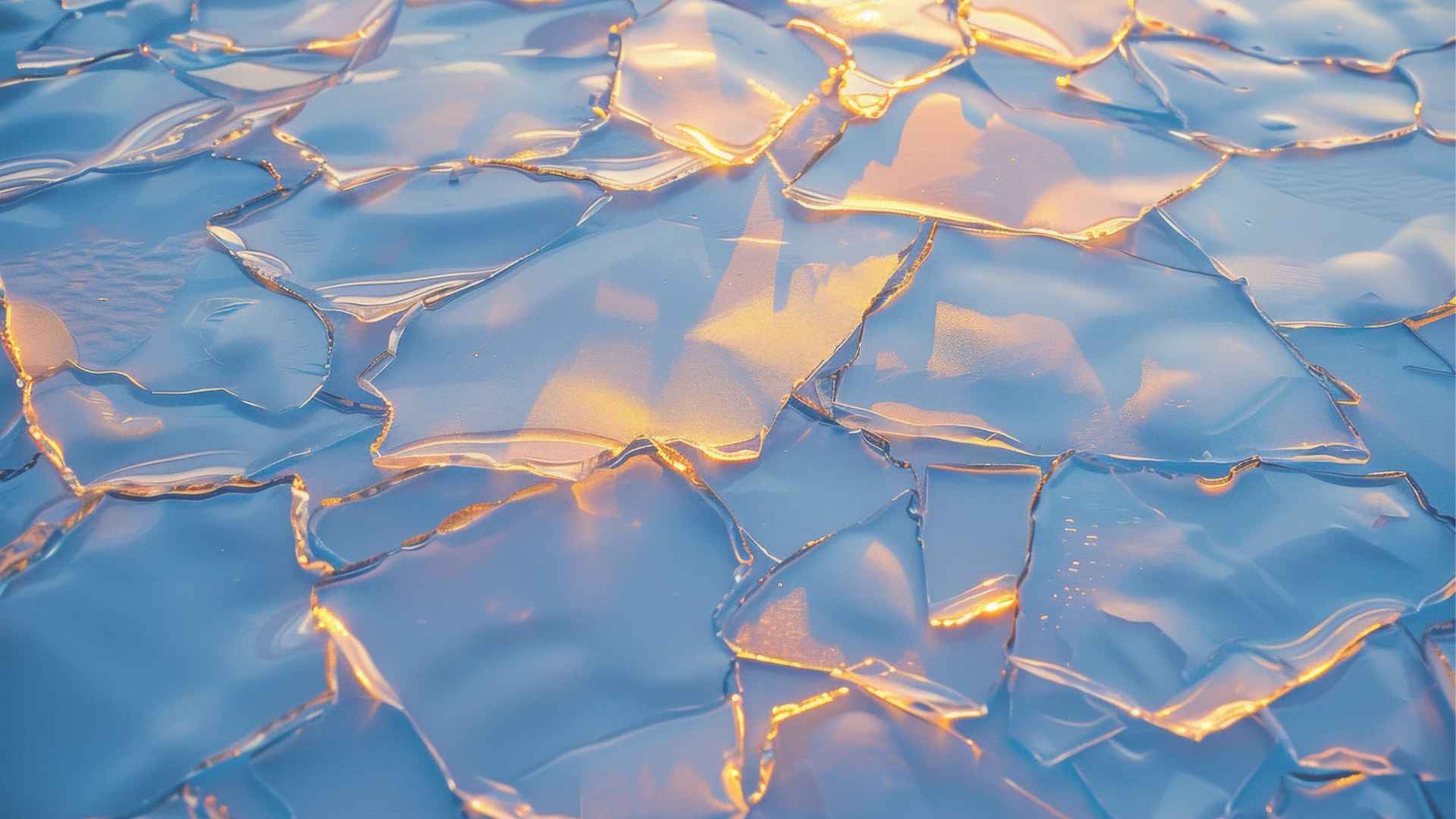 Fractured ice sheets in Greenland