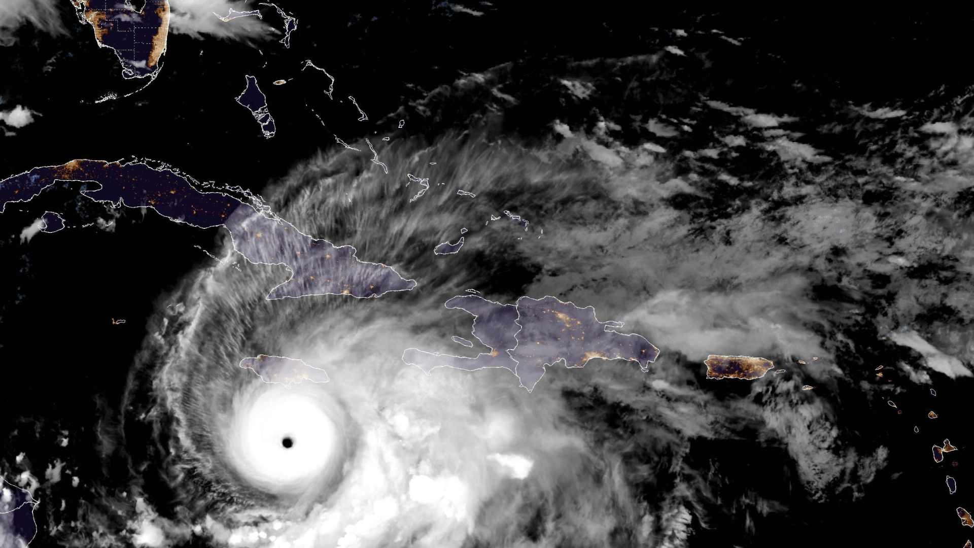 Hurricane Melissa on Sunday evening. Credit NOAA