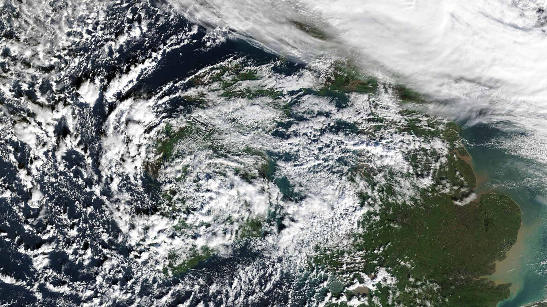 Mace Head Logs 86 km/h Wind Gust as Low Tracks South 18 Ireland from space on Friday. Credit NASA