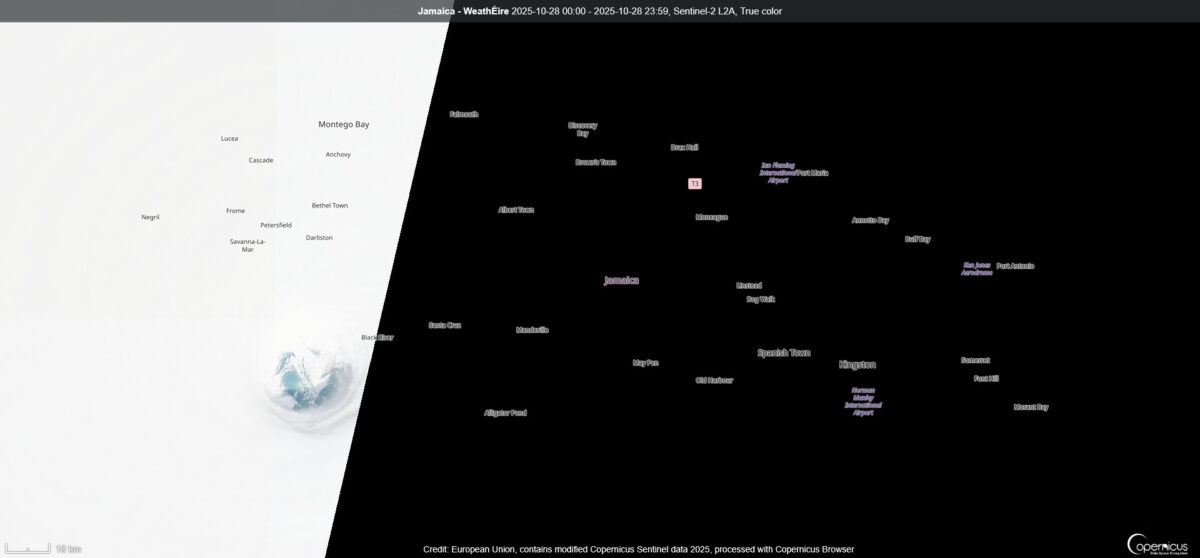 Jamaica-1200x558 Satellite Reveals Calm Eye of Hurricane Melissa Over Jamaica