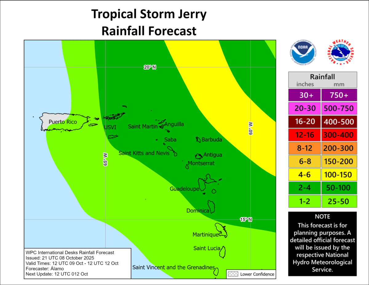 Rainfall-Forecast-from-the-Weather-Prediction-Center-1200x927 Storm Jerry Under Surveillance: Hurricane Hunters Take Flight