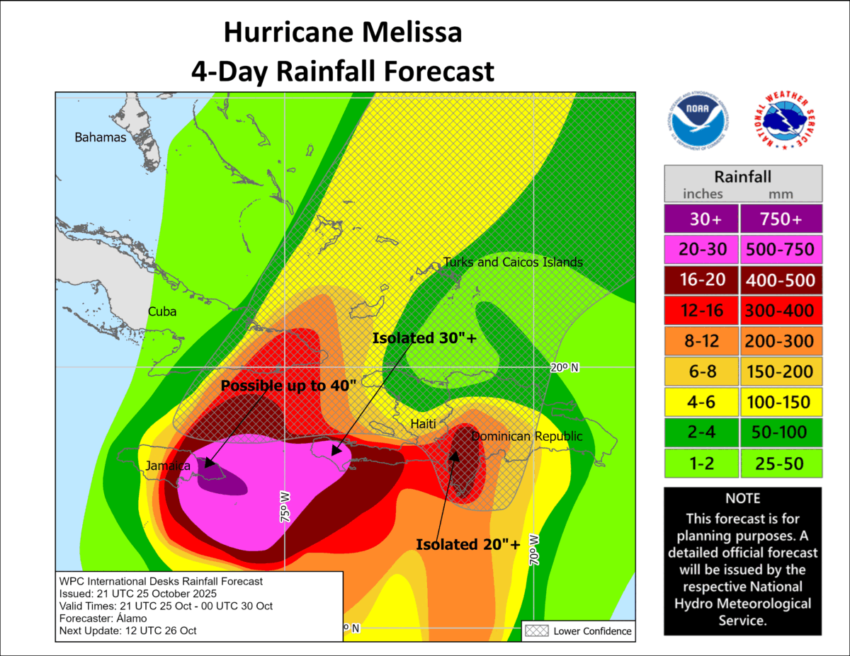 Rainfall-Forecast-from-the-Weather-Prediction-Center-4-1200x927 Satellite View: Hurricane Melissa Opens Its Eye Ahead of Jamaica Landfall