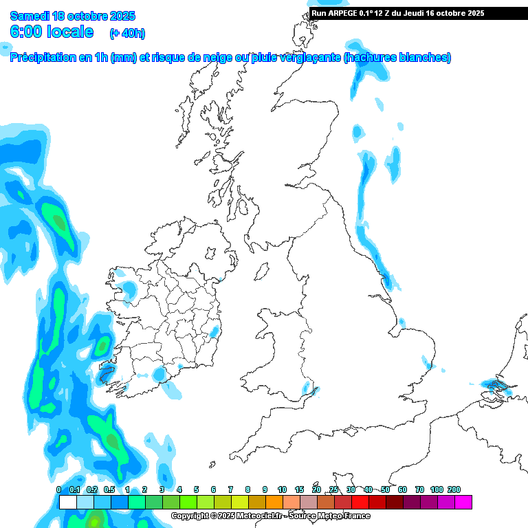 Rainfall-forecast-for-Ireland.-Credit-Meteociel Gusty Winds and Rain Sweep In On Saturday