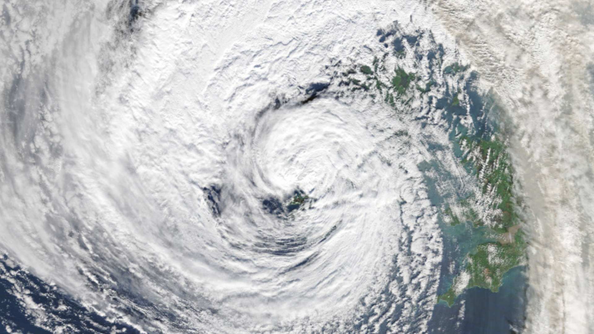 Storm Ophelia over Ireland on August 16, 2017. Credit NASA