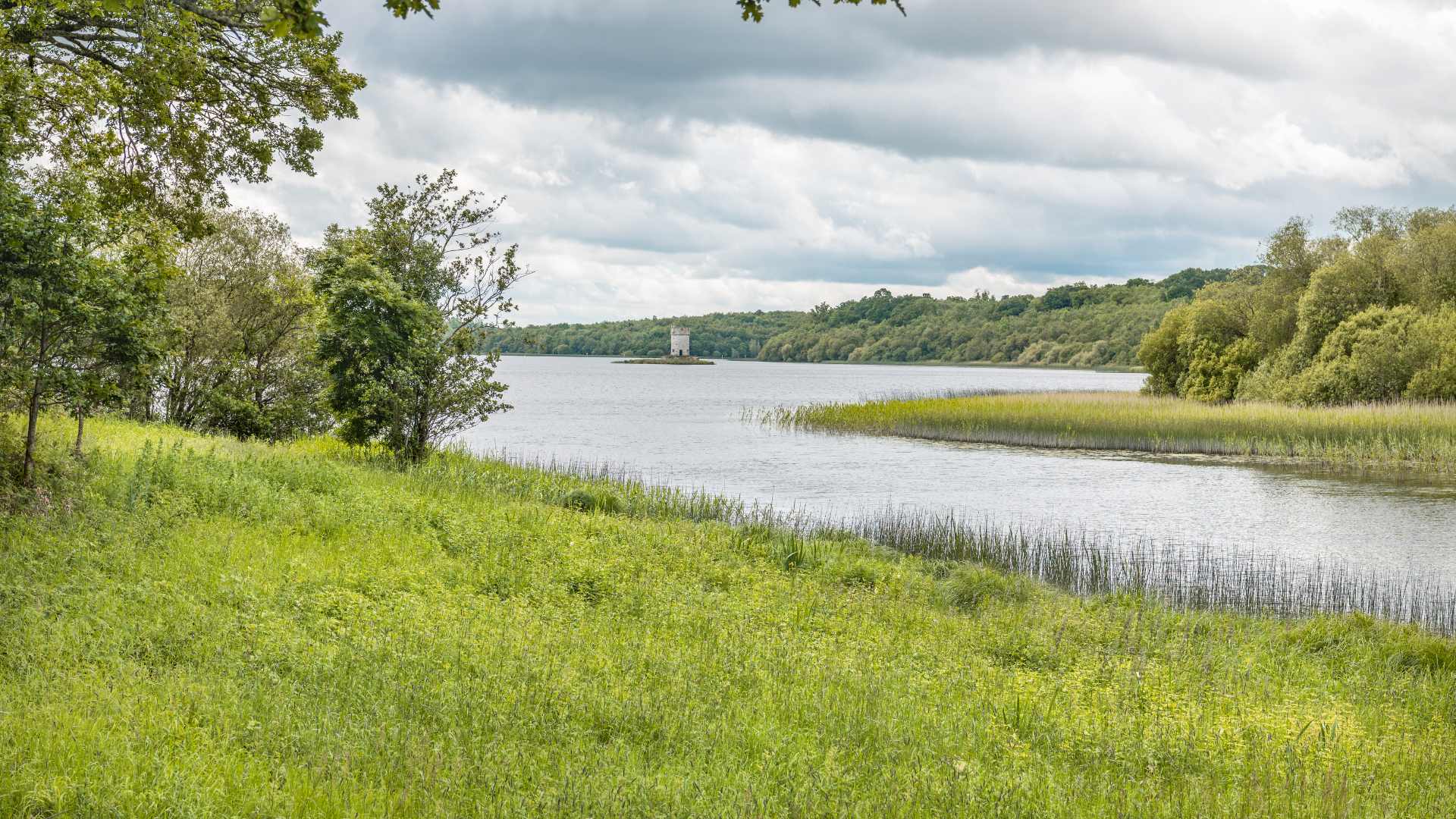 The Colebrooke River enters Upper Lough Erne, Co Fermanagh