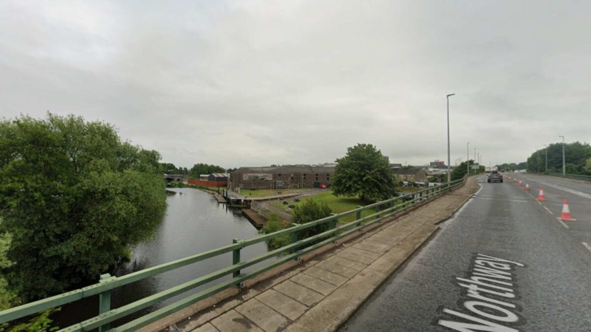 The Upper Ban River flows through Portadown. Credit Google Streetview