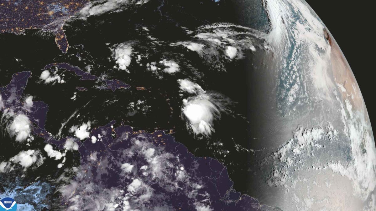 Tropical-Storm-Jerry-on-Thursday-morning.-Credit-NOAA-1200x675 Storm Jerry Under Surveillance: Hurricane Hunters Take Flight