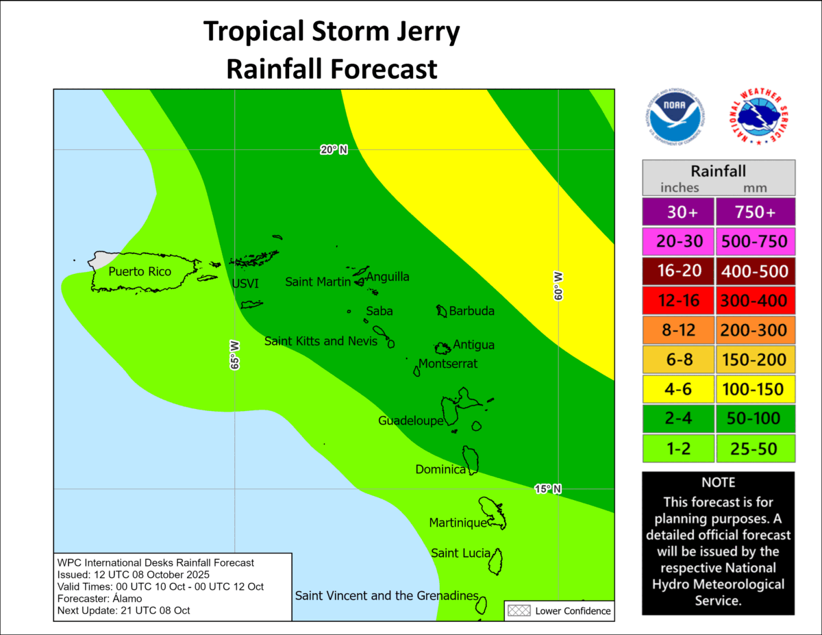 Tropical-Storm-Jerry-rainfall-forecast.-Credit-NHC-1200x927 Tropical Storm Jerry strengthens as it nears Leeward Islands
