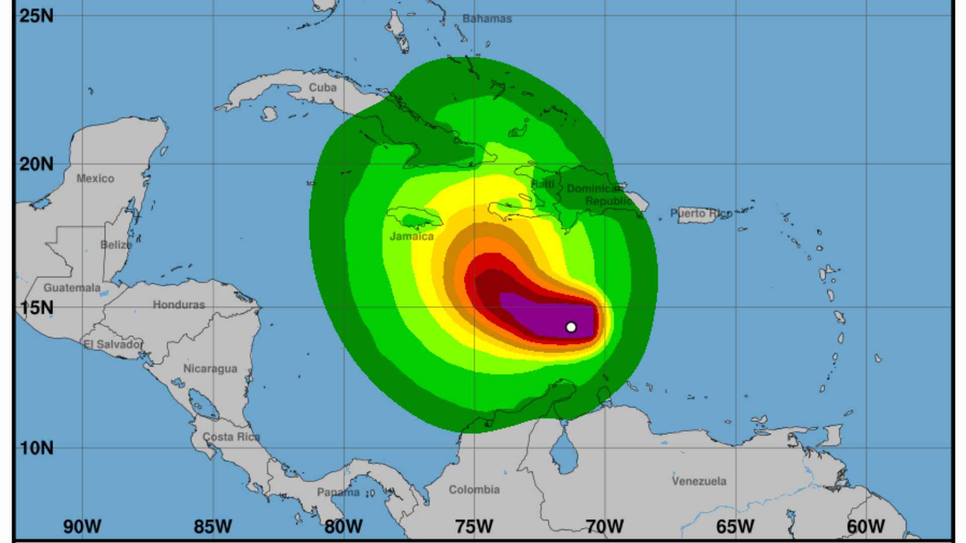 Tropical Storm Melissa projected track