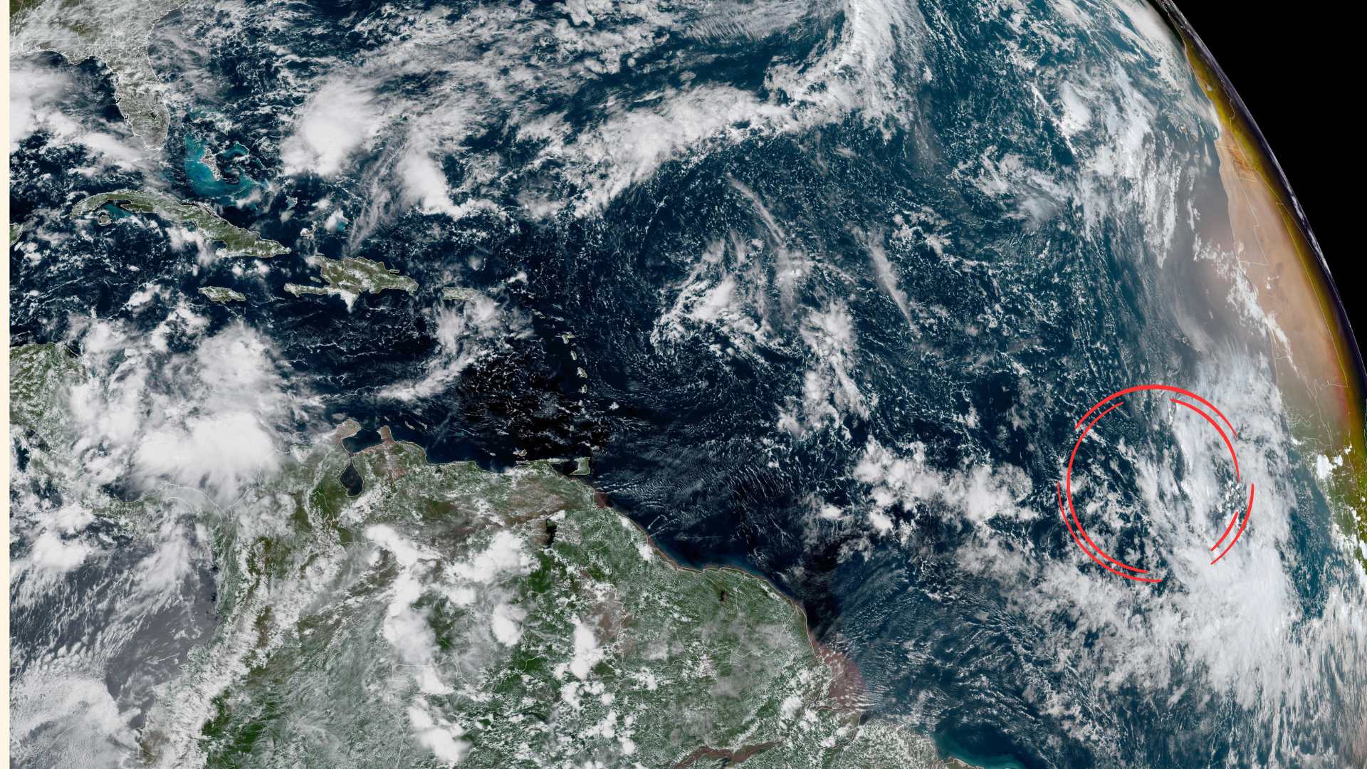 Tropical Wave in the eastern Atlantic. Credit NOAA