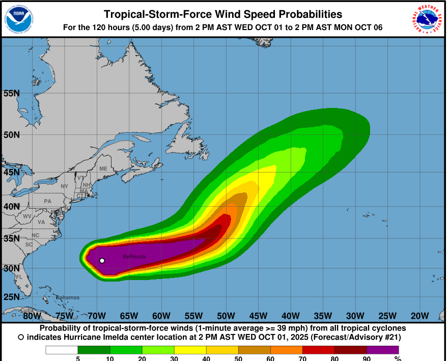 image-2 Hurricane Imelda Bears Down on Bermuda