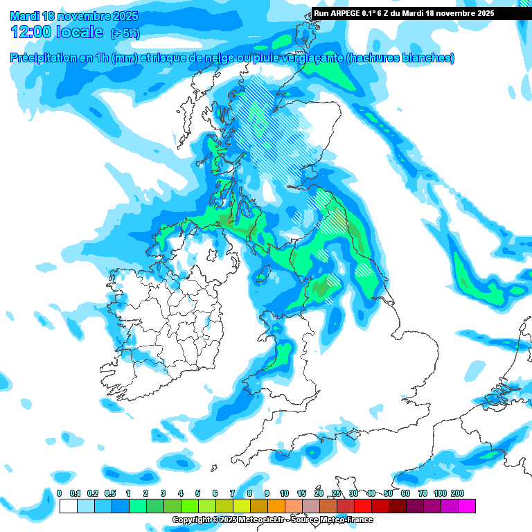 Precipitation-chart.-Credit-Meteociel Northern Ireland placed under Status Yellow Snow and Ice Warning