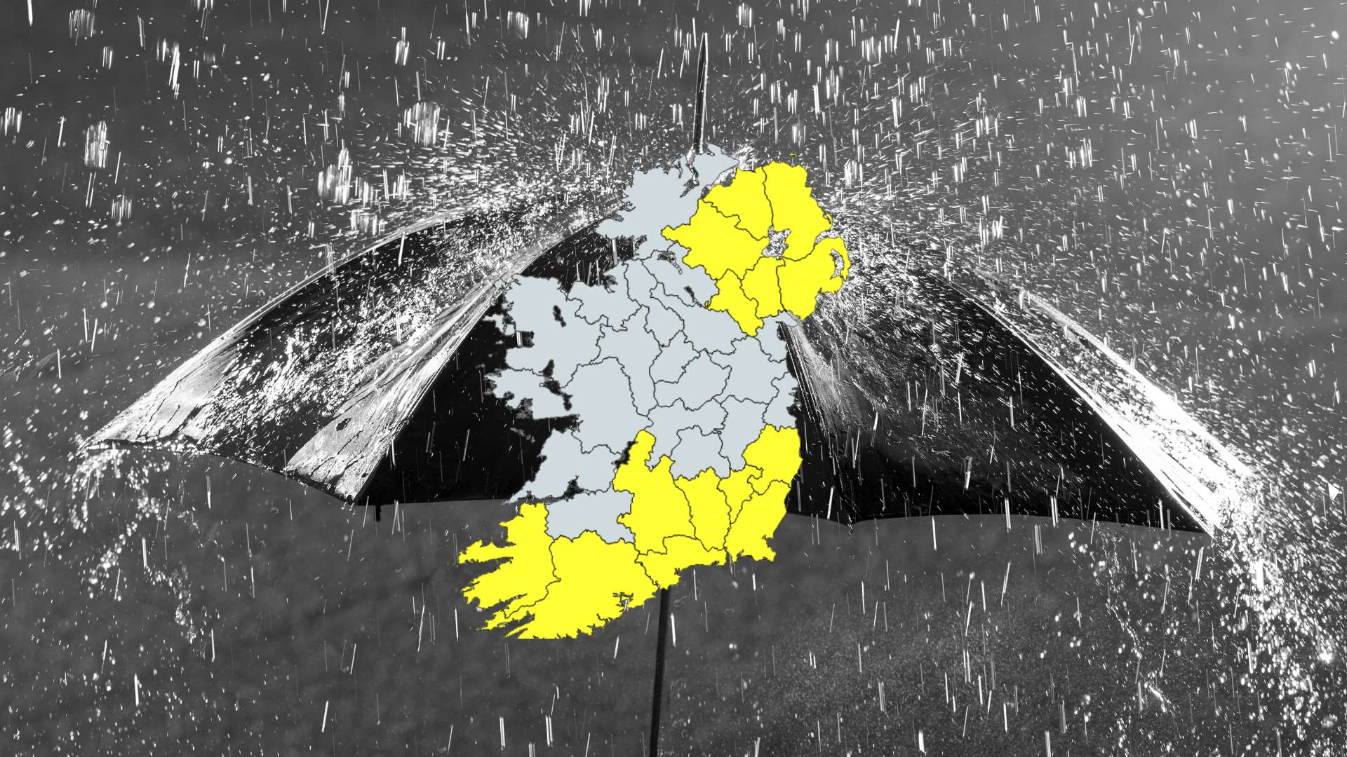 Status Yellow rain warning for 14 counties 18 Rain warning